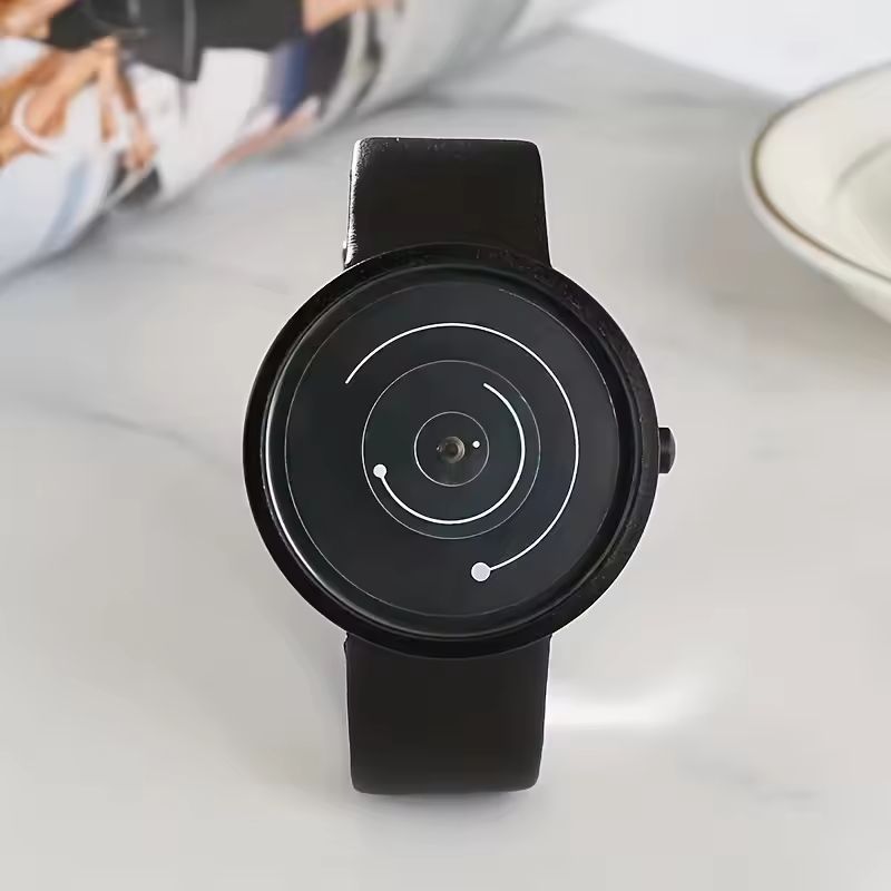 New concept pointerless watch with mesh dial, trendy and fashionable steel strap watch for young people.