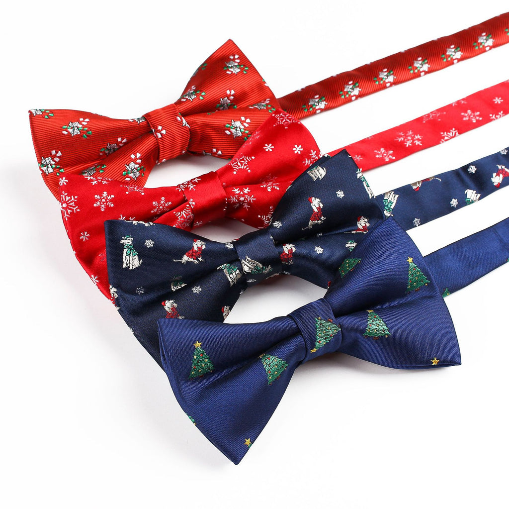 Men And Women Adult Christmas Tree Snowflake Bell Bow Christmas Bow Tie