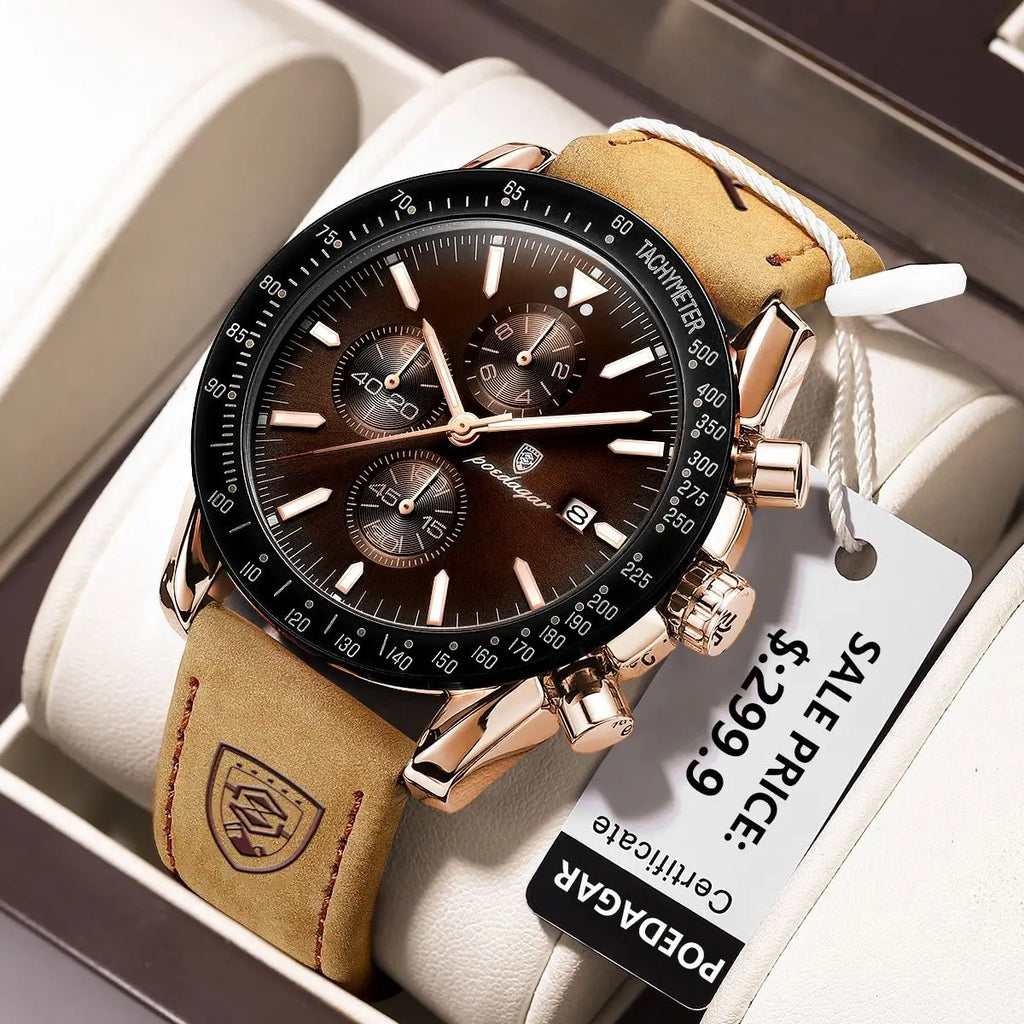 Multi functional waterproof night light men's watch quartz watch