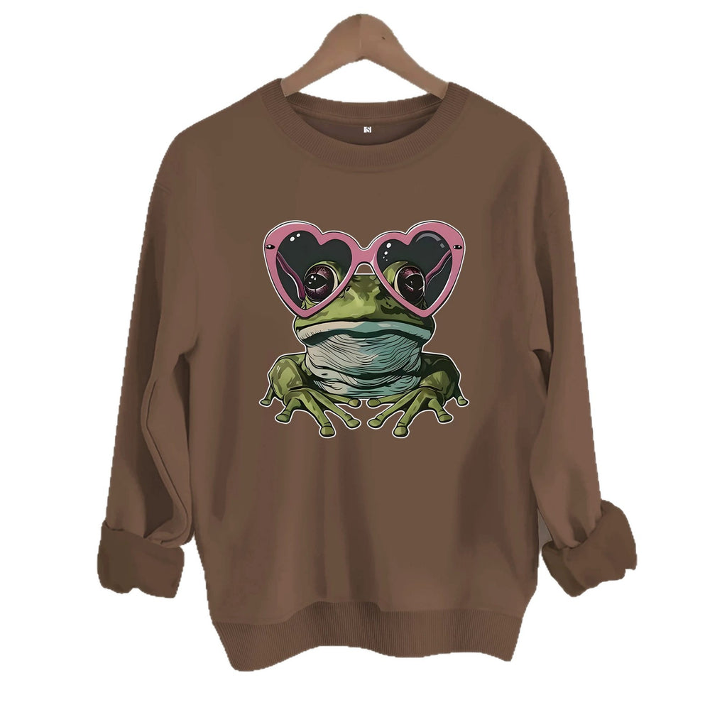 Round neck long sleeved sweatshirt