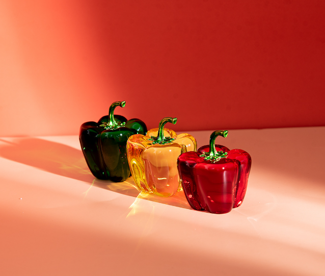 Crystal Ornament Imitation Crystal Bell Pepper Desktop Decoration