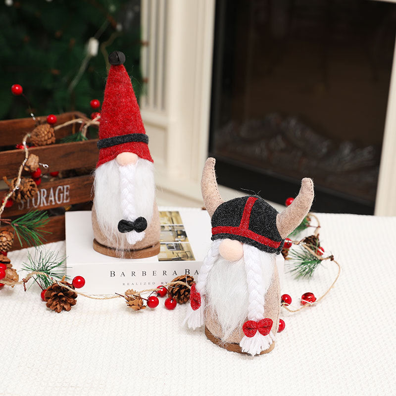 New pirate Rudolph decorative doll ornaments faceless doll doll bell horn dwarf Viking
