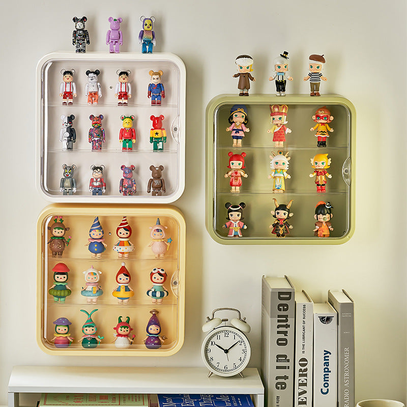 Wall-mounted doll blind box storage display rack magnetic suction display cabinet