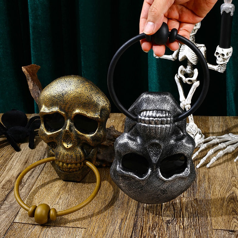 Halloween Horror Doorbell Ghost Festival Skeleton Trick Toy Ghost House Glowing Pumpkin Skeleton Head Door Hanging