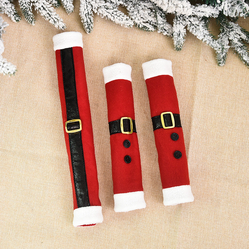 Christmas Red Refrigerator Handle Gloves Belt Door Handle Protector