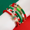Christmas Bracelet Set Alloy Elk Bell Accessories Fashionable and Colorful Soft Ceramic Bracelet for Women