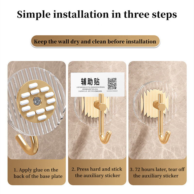 Light Luxury No-Punch Hooks Kitchen Rag Scissors Storage Sticky Hooks Bathroom Behind The Door Coat Hanging Hooks