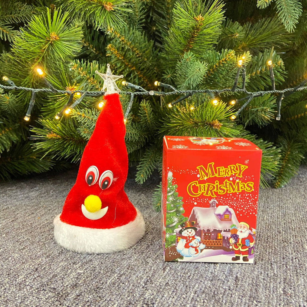 New Electric Christmas Hat Santa Claus Toy 6-inch Swinging Bell Lamp Tree Creative Christmas Swinging Hat Toy