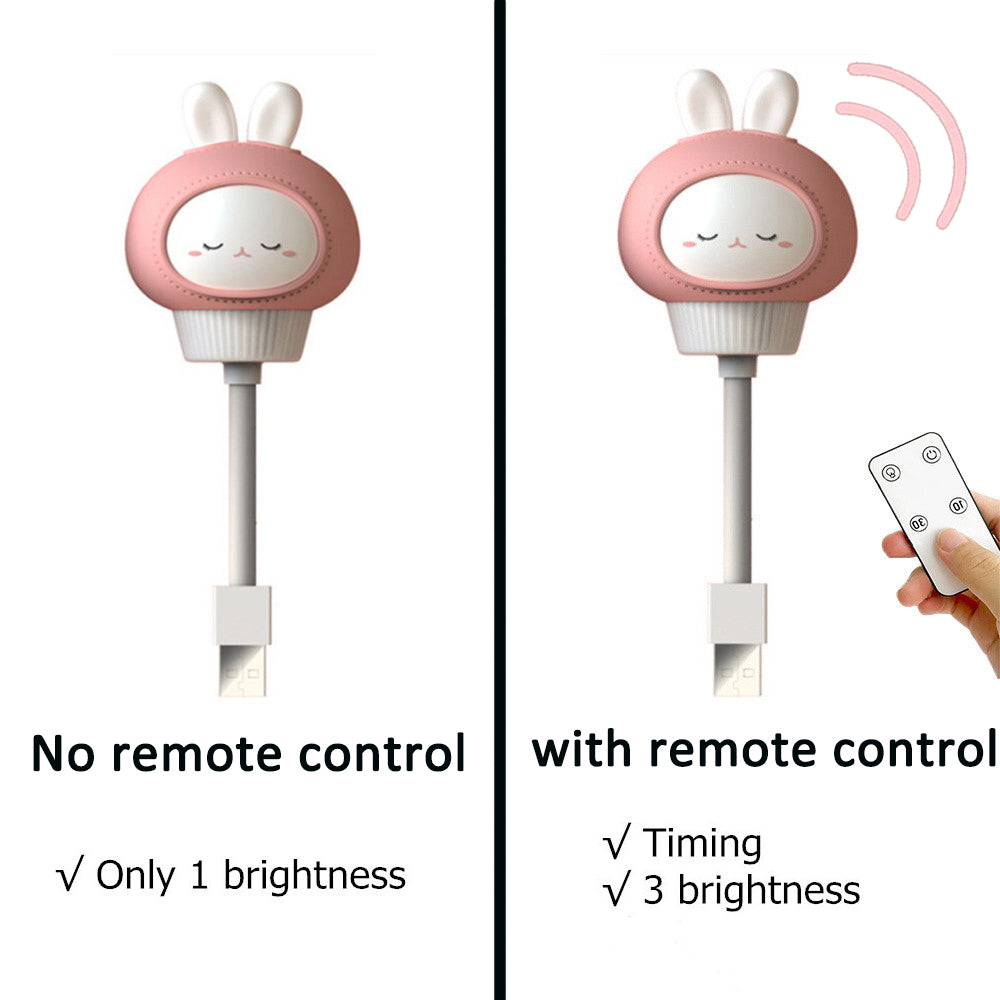 USB Bear, Rabbit, Kitten, Duckling, Children's Room, Dormitory, Breastfeeding And Feeding, Remote Control Night Light