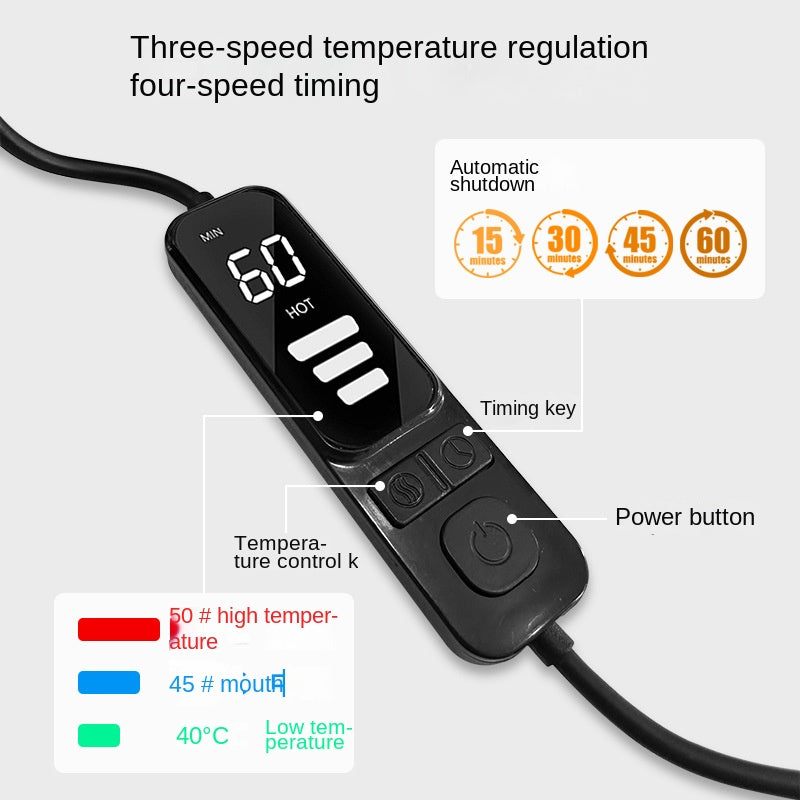 Electric Heating Eye Mask, USB Rechargeable, 3-Stage Timed Steam, Graphene Heating Facial Mask, Heat Therapy, Warmth, Headband