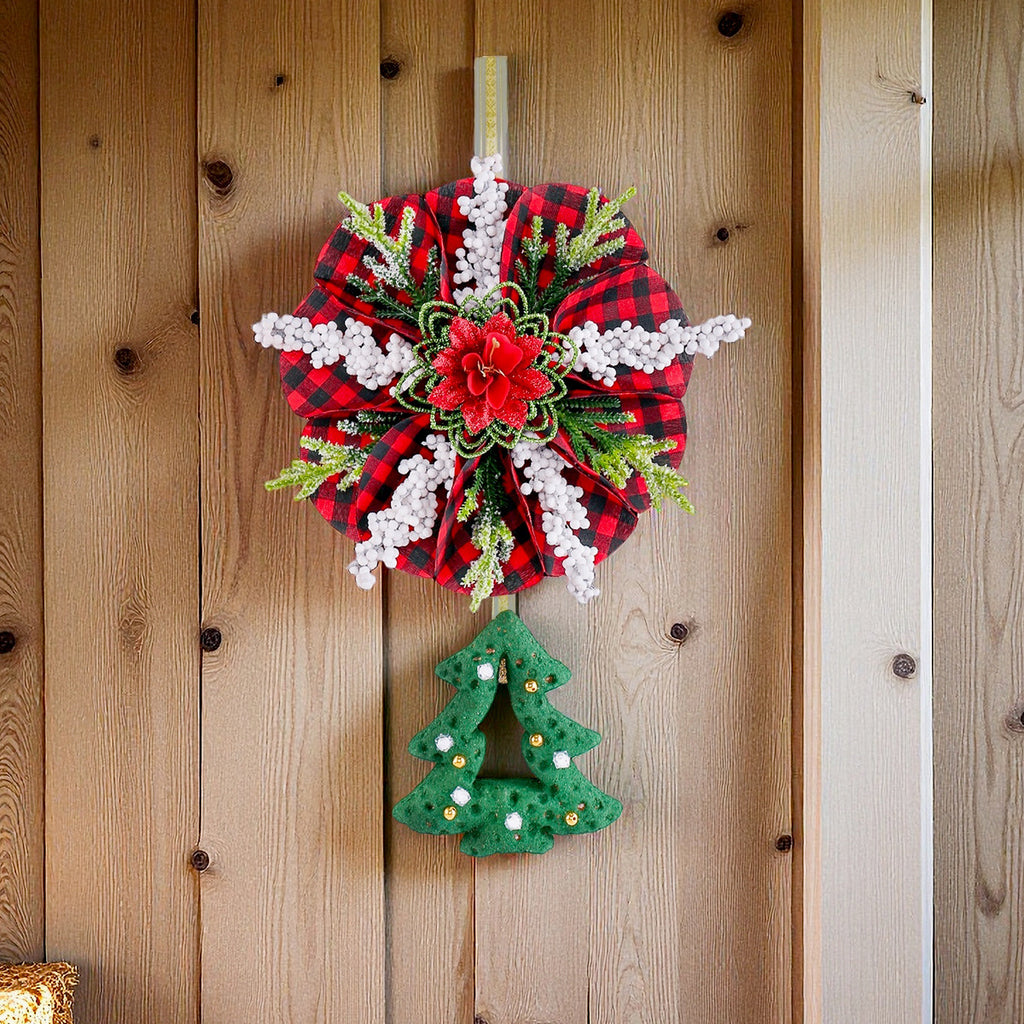 Christmas wreath door and window decorations