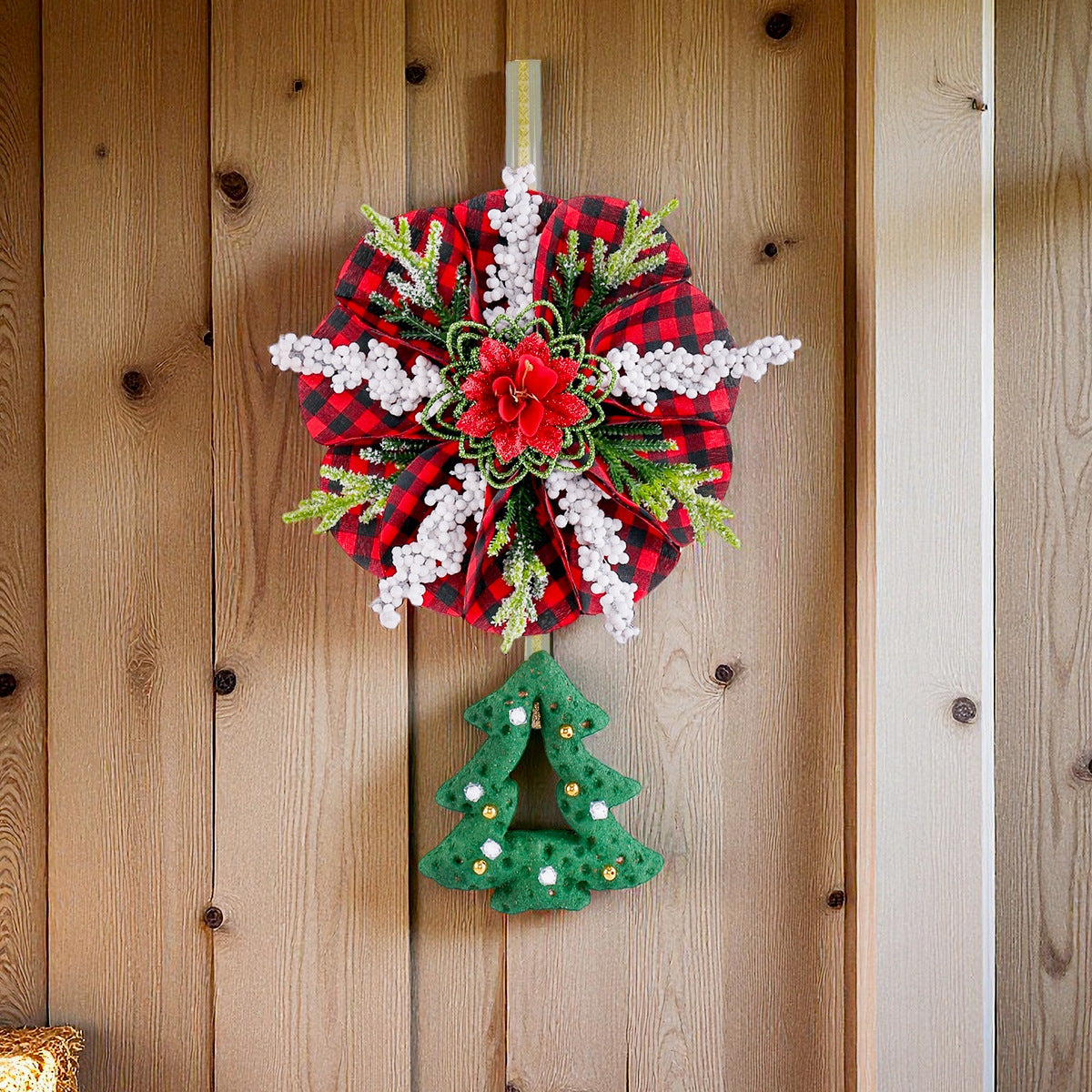 Christmas wreath door and window decorations