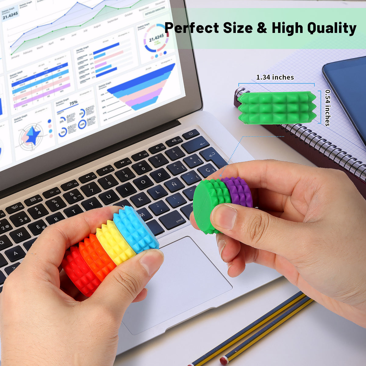 Fidget Toys Silicone Stress Relief Roller Wheel Finger Magnetic Ball Puzzle Toy