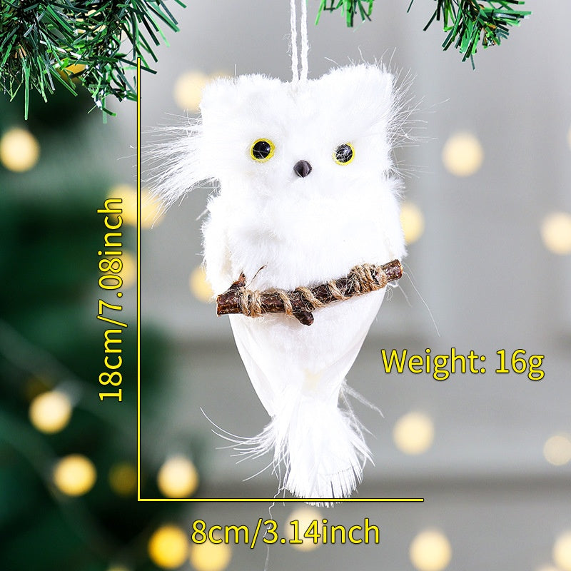 New Pink Foam Owl Christmas Bell Plush Ornament for Christmas Tree Decoration and Display