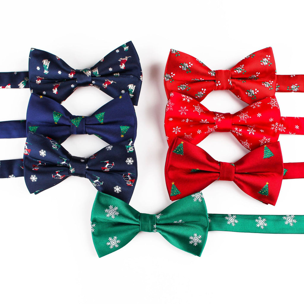 Men And Women Adult Christmas Tree Snowflake Bell Bow Christmas Bow Tie