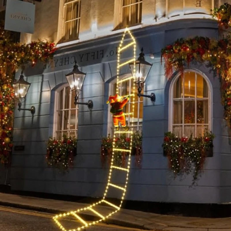 1.5/3M LED Christmas Decor: Climbing Santa, Plug/USB, 8 Flash Modes (for Home/Tree/Wall Window)