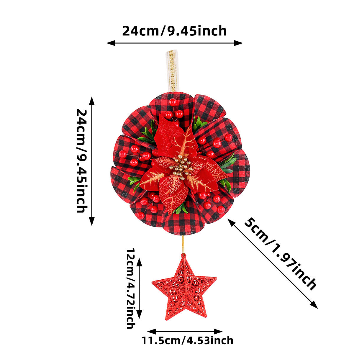 Christmas wreath door and window decorations