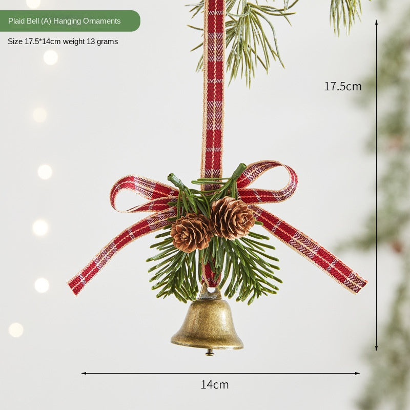 Christmas Reindeer Antler Bell Ornament Decorative Hanging Accessory Door Hanger Window Scene Decoration Christmas Tree Ornament