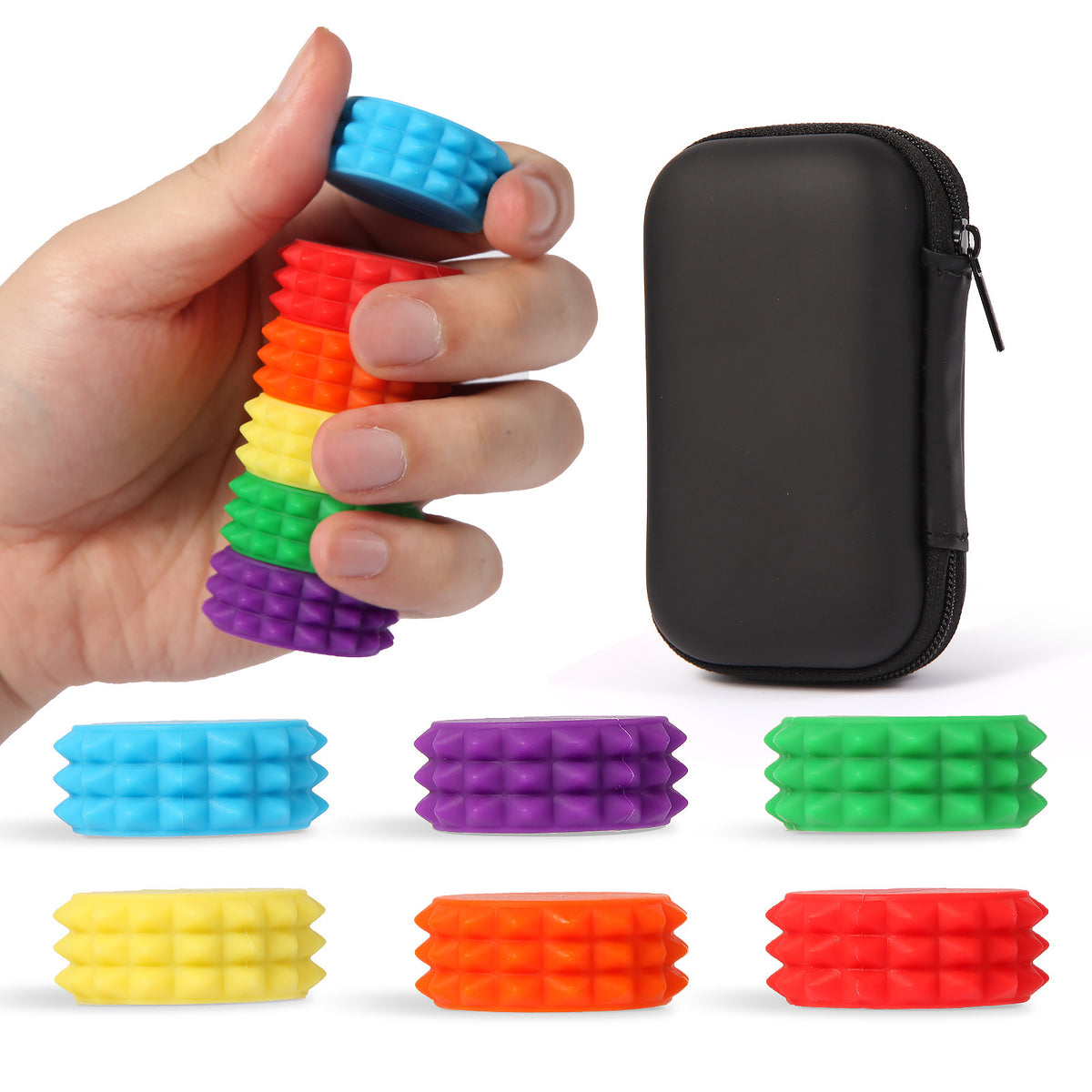 Fidget Toys Silicone Stress Relief Roller Wheel Finger Magnetic Ball Puzzle Toy