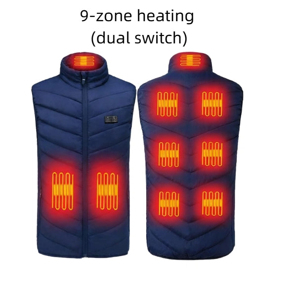 Hot vest 9-zone electric heating vest male USB charging