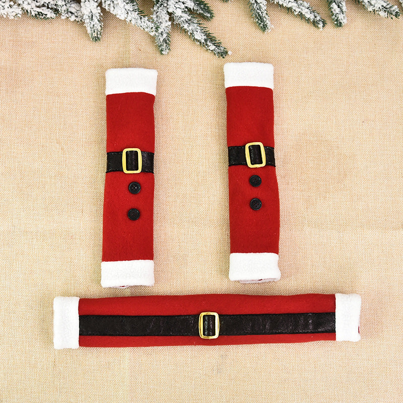 Christmas Red Refrigerator Handle Gloves Belt Door Handle Protector