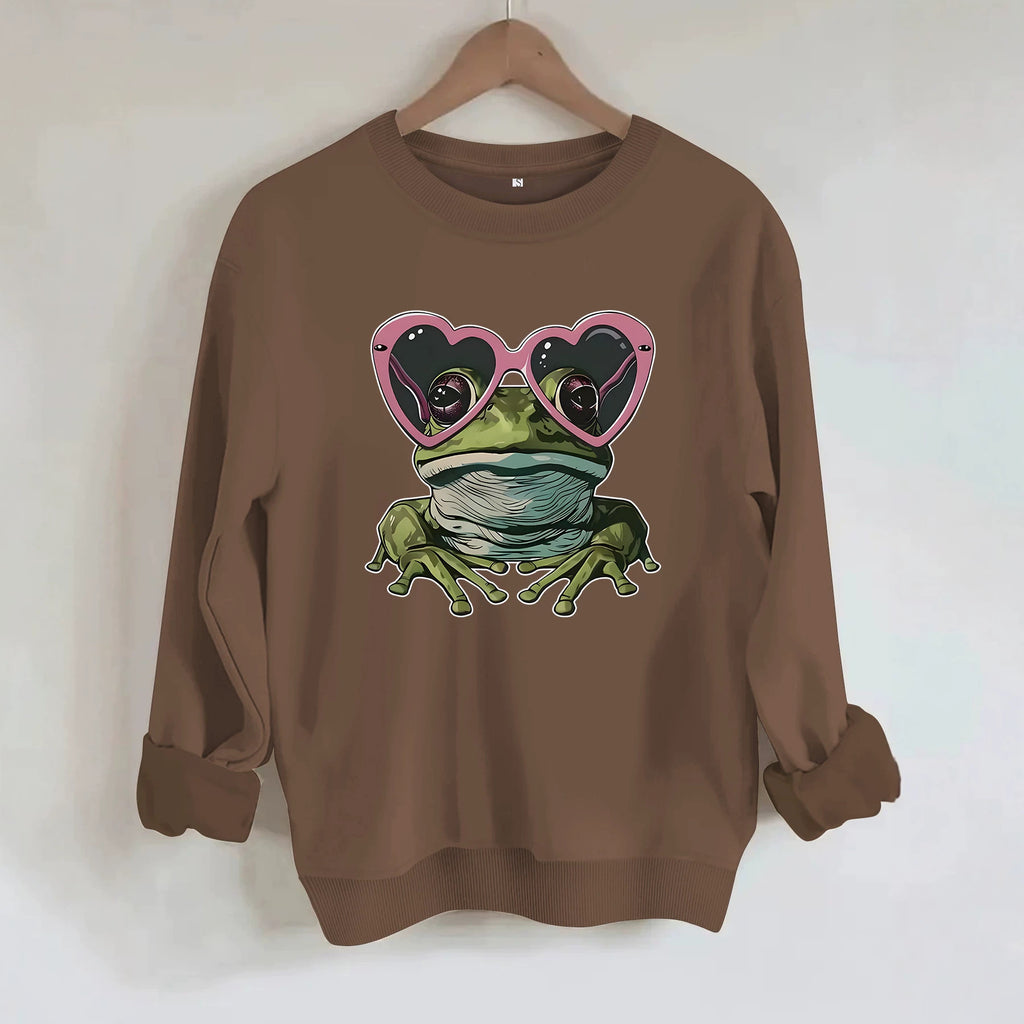 Round neck long sleeved sweatshirt