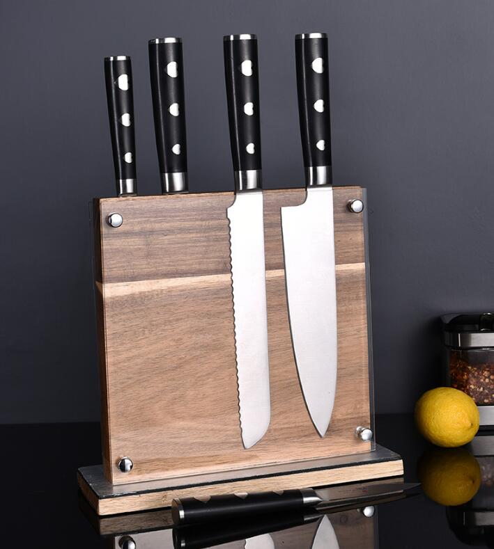Knife Block Double Side Magnetic Holder with Acrylic Protection