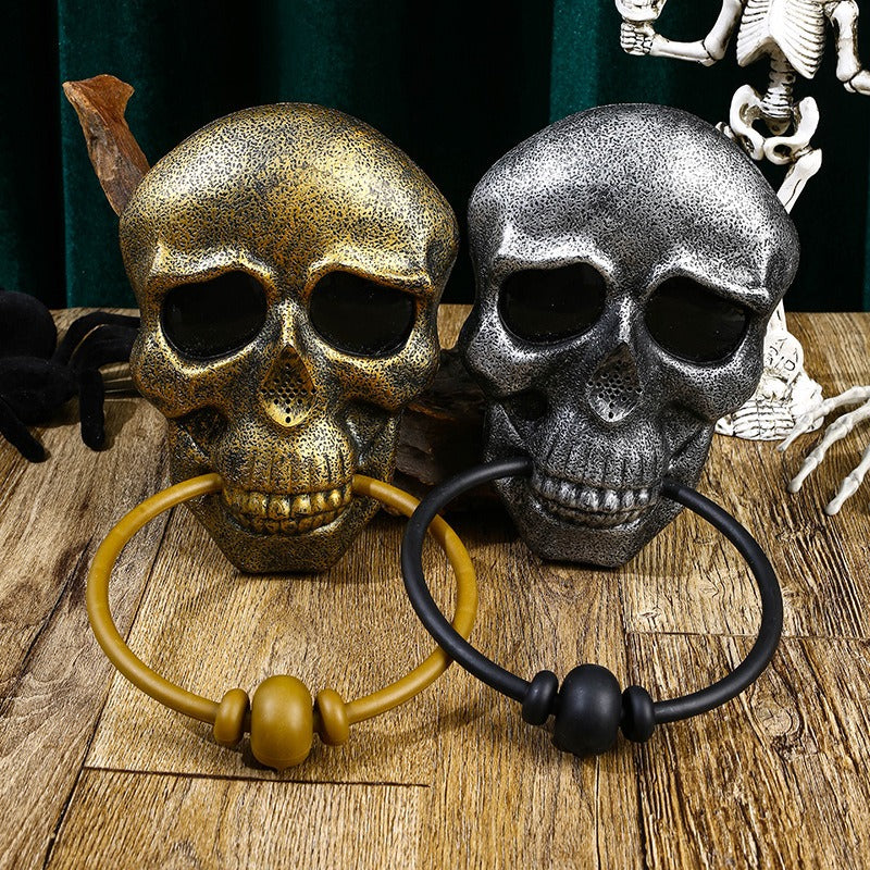 Halloween Horror Doorbell Ghost Festival Skeleton Trick Toy Ghost House Glowing Pumpkin Skeleton Head Door Hanging