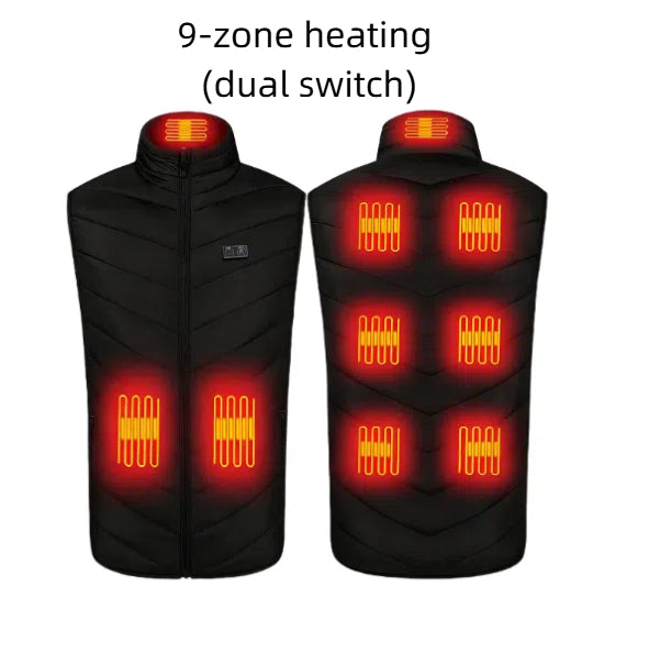 Hot vest 9-zone electric heating vest male USB charging