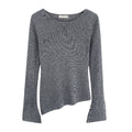 Chic Round Neck Bell Sleeve Knit Top for Women