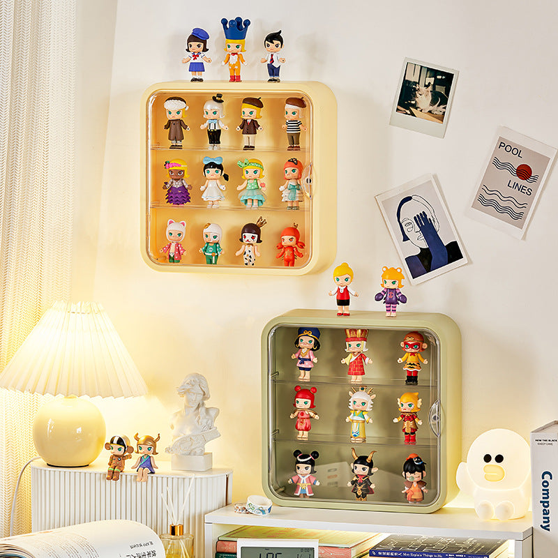 Wall-mounted doll blind box storage display rack magnetic suction display cabinet