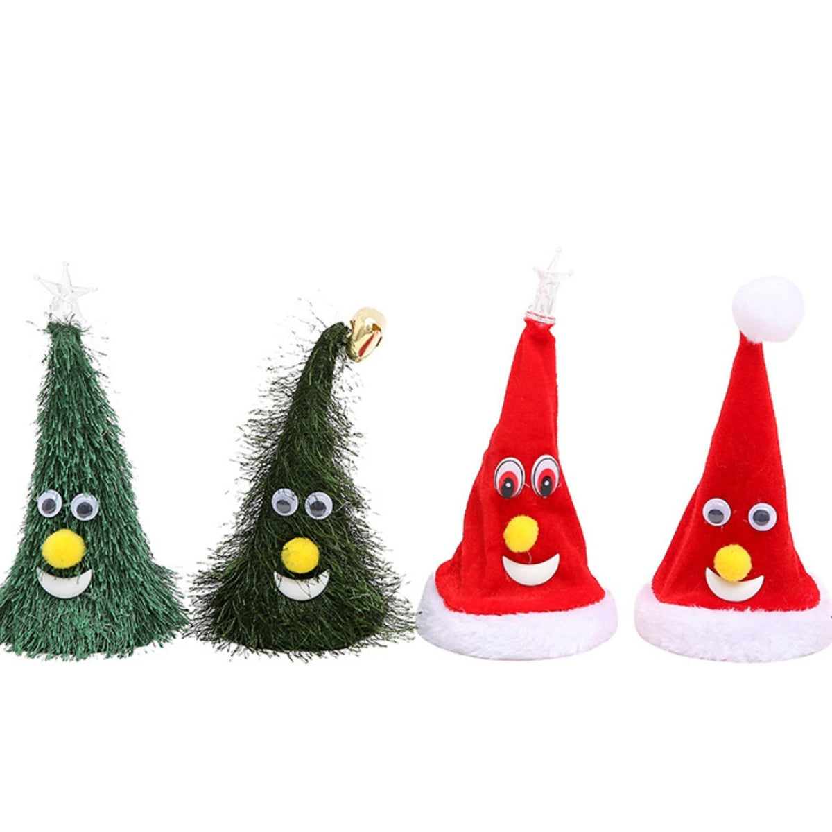 New Electric Christmas Hat Santa Claus Toy 6-inch Swinging Bell Lamp Tree Creative Christmas Swinging Hat Toy