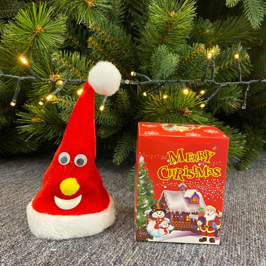 New Electric Christmas Hat Santa Claus Toy 6-inch Swinging Bell Lamp Tree Creative Christmas Swinging Hat Toy