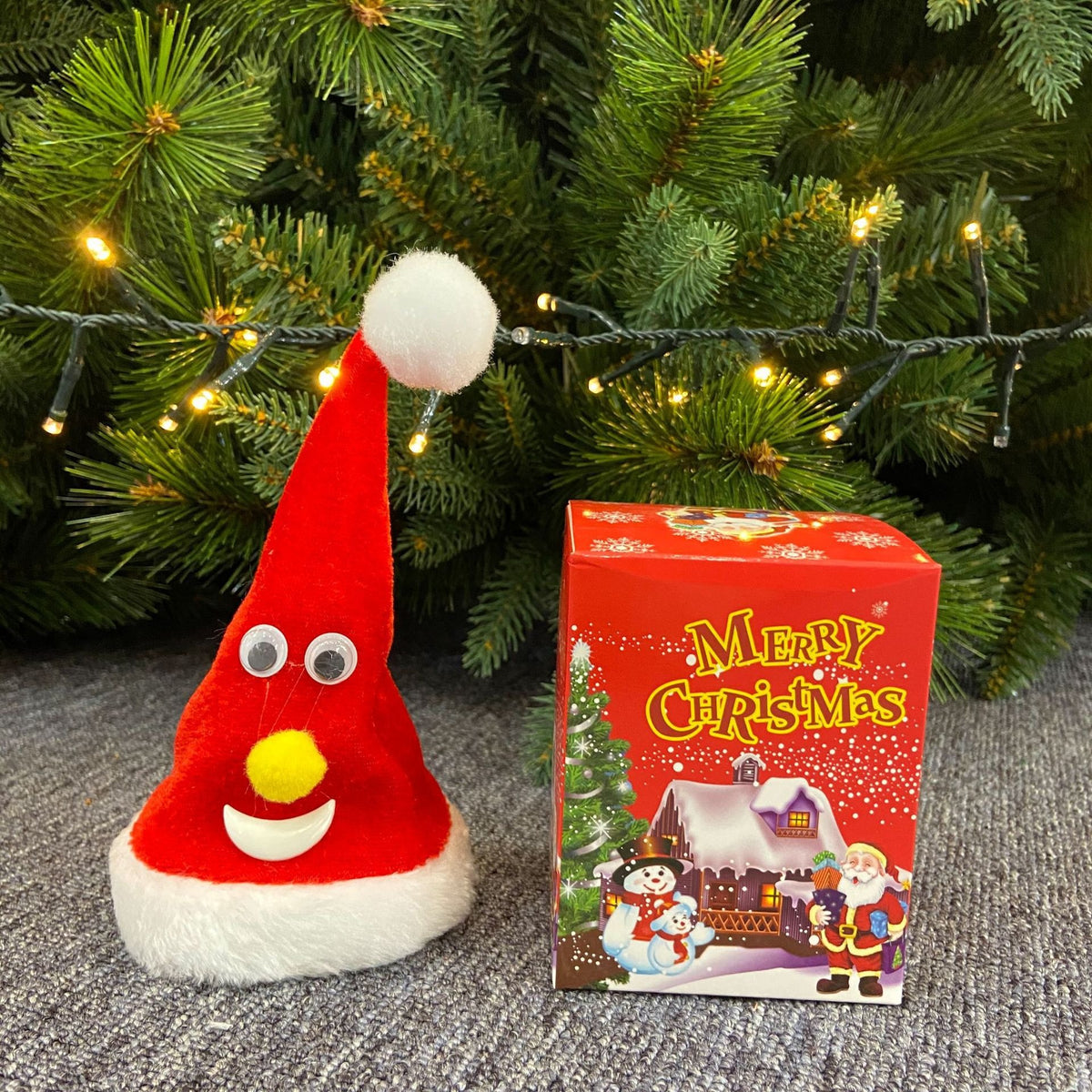 New Electric Christmas Hat Santa Claus Toy 6-inch Swinging Bell Lamp Tree Creative Christmas Swinging Hat Toy