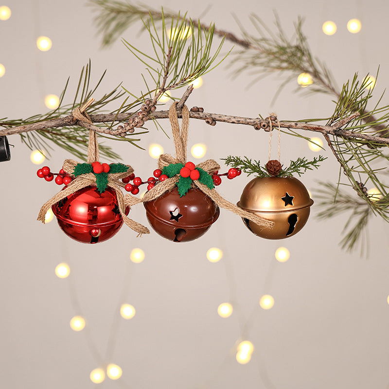Christmas Cross Wreath Bell Ornament, Tree Decoration, Bow Bell Wall Hanging Decor
