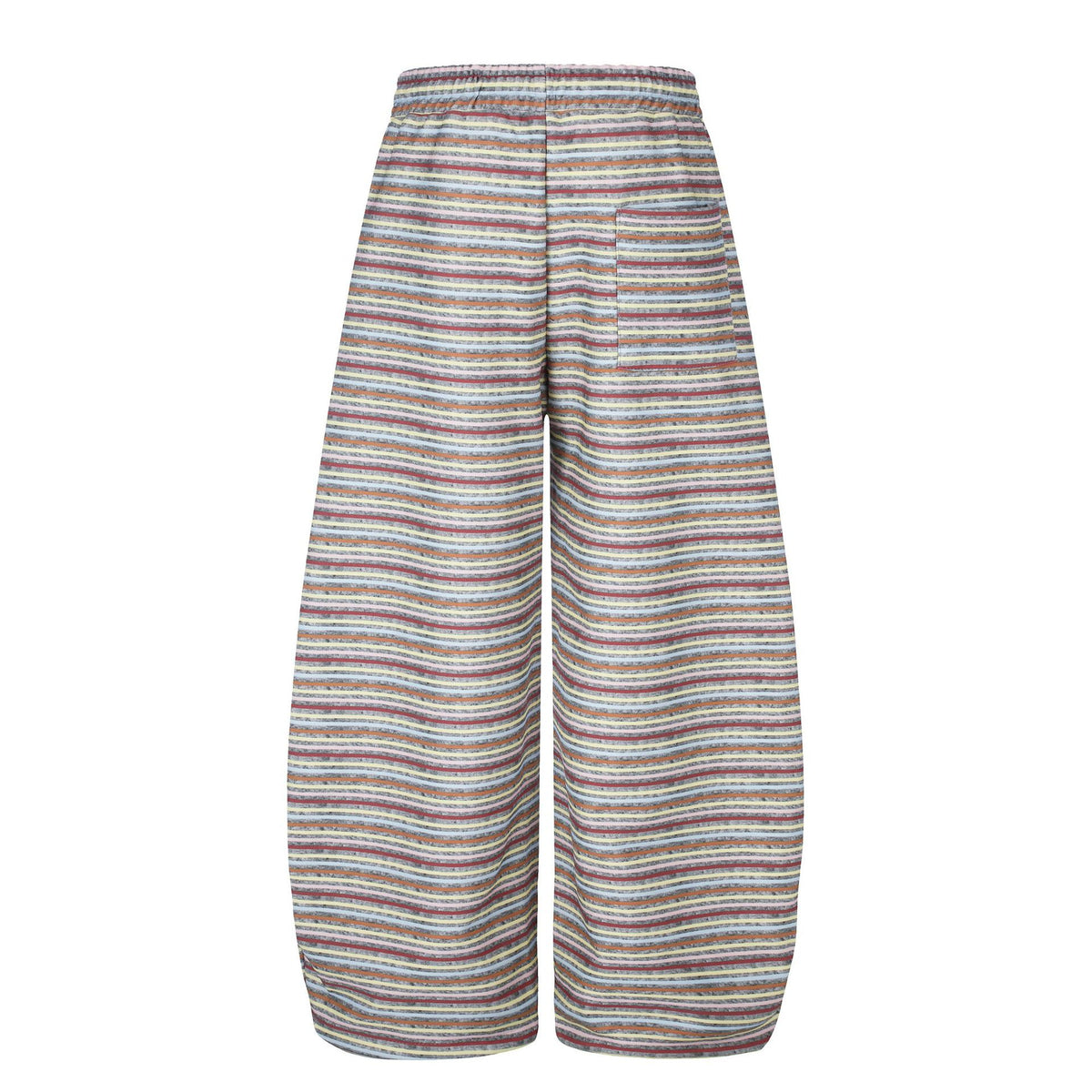 Contrast Stripe Curved Leg Sweatpants with Elastic Drawstring Waist Unisex Wide Leg Tapered Track Pants