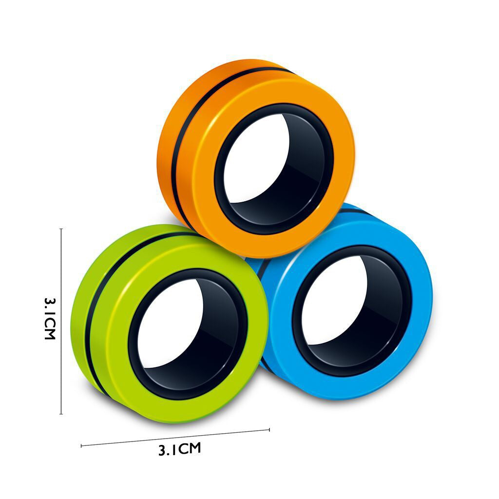 Magnet Fidget Spinner Decompression Ring Toy Decompression Magnetic Bracelet 360 Degree Rotating Finger Ring