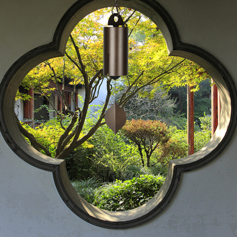Tranquil Bell Wind Chimes Family Outdoor Garden Courtyard Decoration 30x5cm Brown Wind Chimes