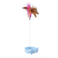 Interactive Cat Toy Self-hi Game for Cats Feather Teaser Stick with Bell Cat Teaser Stick Collar Kitten Playing Pet Accessories