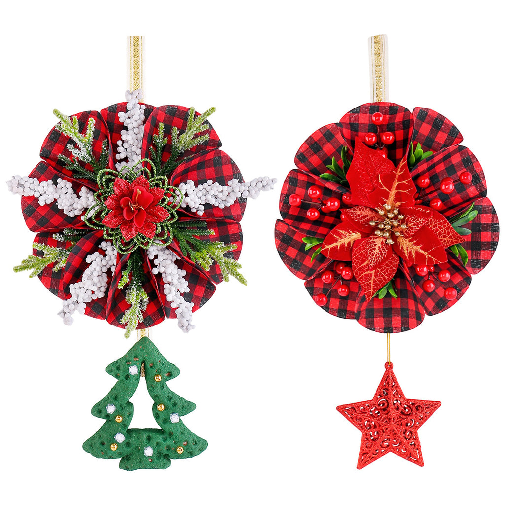Christmas wreath door and window decorations