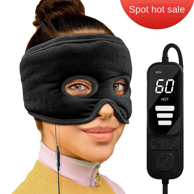 Electric Heating Eye Mask, USB Rechargeable, 3-Stage Timed Steam, Graphene Heating Facial Mask, Heat Therapy, Warmth, Headband