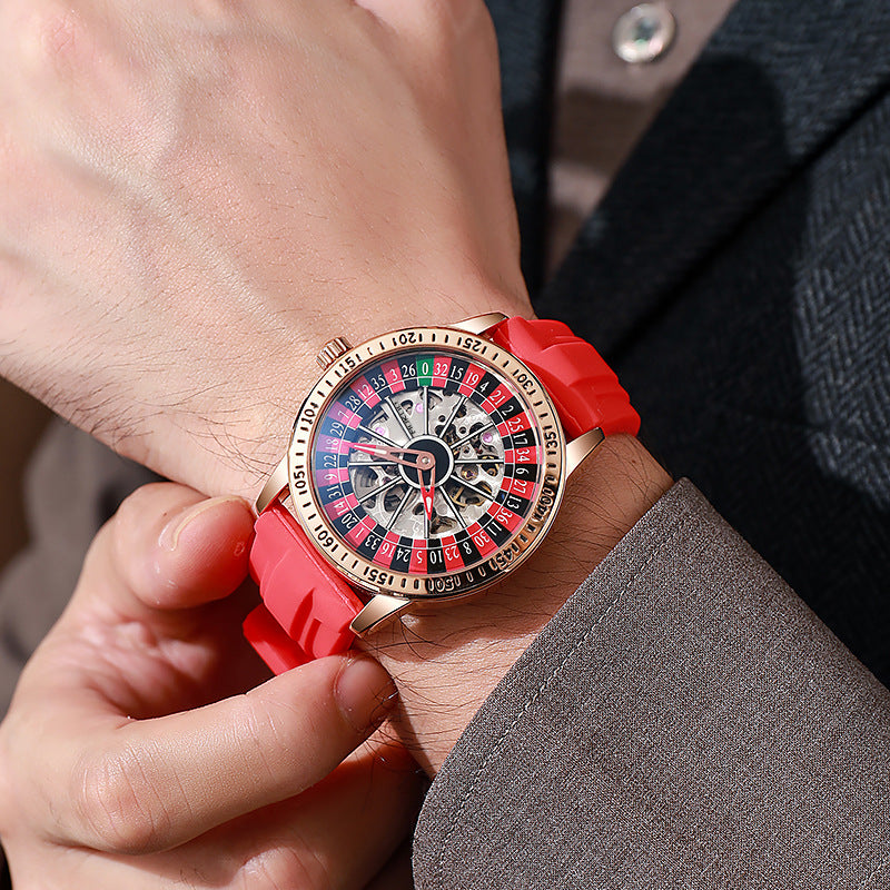 Authentic Export Wooden Wide Gamble Plate Men's Fully Automatic Mechanical Watch Waterproof Luminous Fashion Trendy Wristwatch