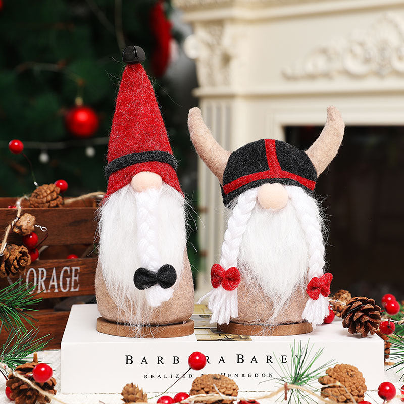 New pirate Rudolph decorative doll ornaments faceless doll doll bell horn dwarf Viking