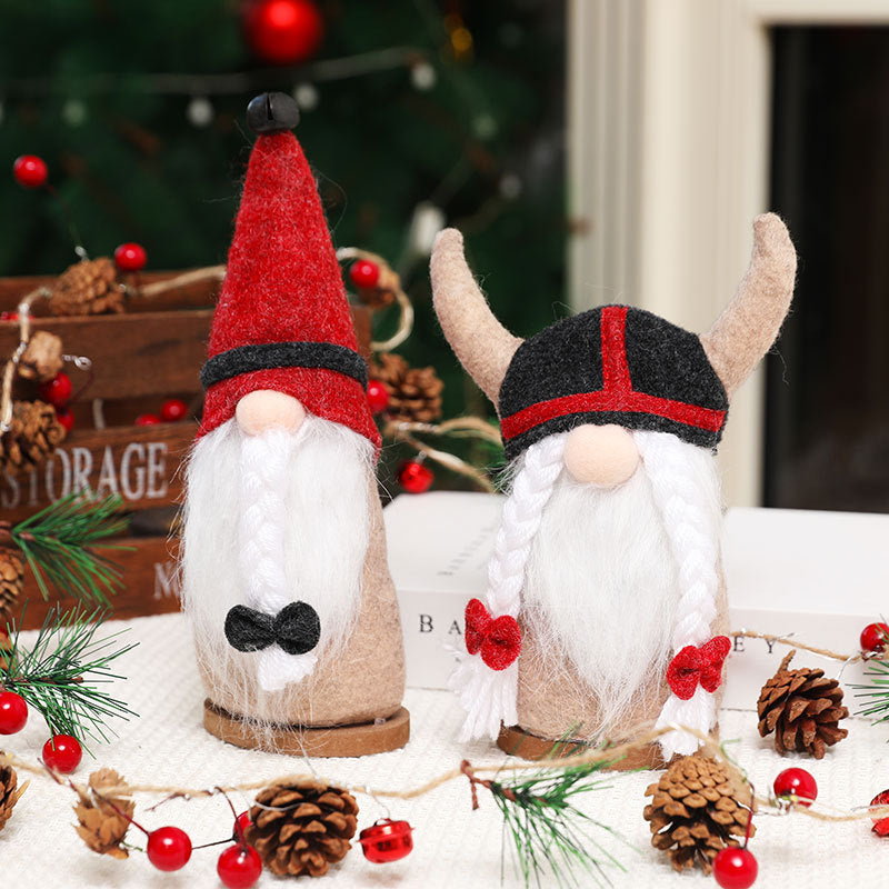 New pirate Rudolph decorative doll ornaments faceless doll doll bell horn dwarf Viking