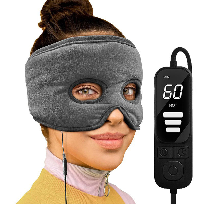 Electric Heating Eye Mask, USB Rechargeable, 3-Stage Timed Steam, Graphene Heating Facial Mask, Heat Therapy, Warmth, Headband