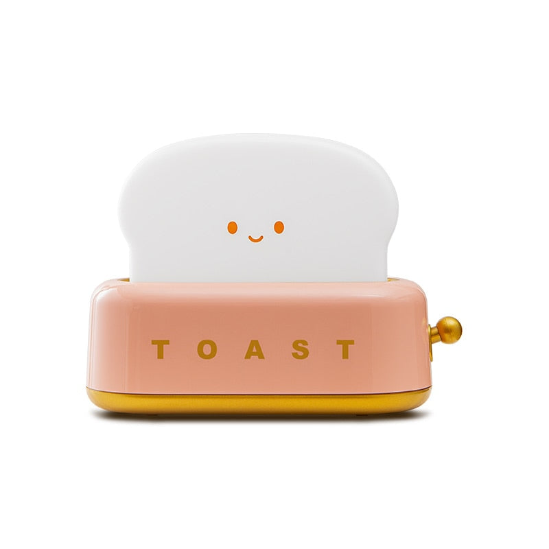 USB Charging Bread Machine Night Light Creative Dimming Table Lamp LED Warm White Timing Sleeping Light
