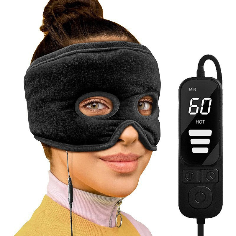 Electric Heating Eye Mask, USB Rechargeable, 3-Stage Timed Steam, Graphene Heating Facial Mask, Heat Therapy, Warmth, Headband