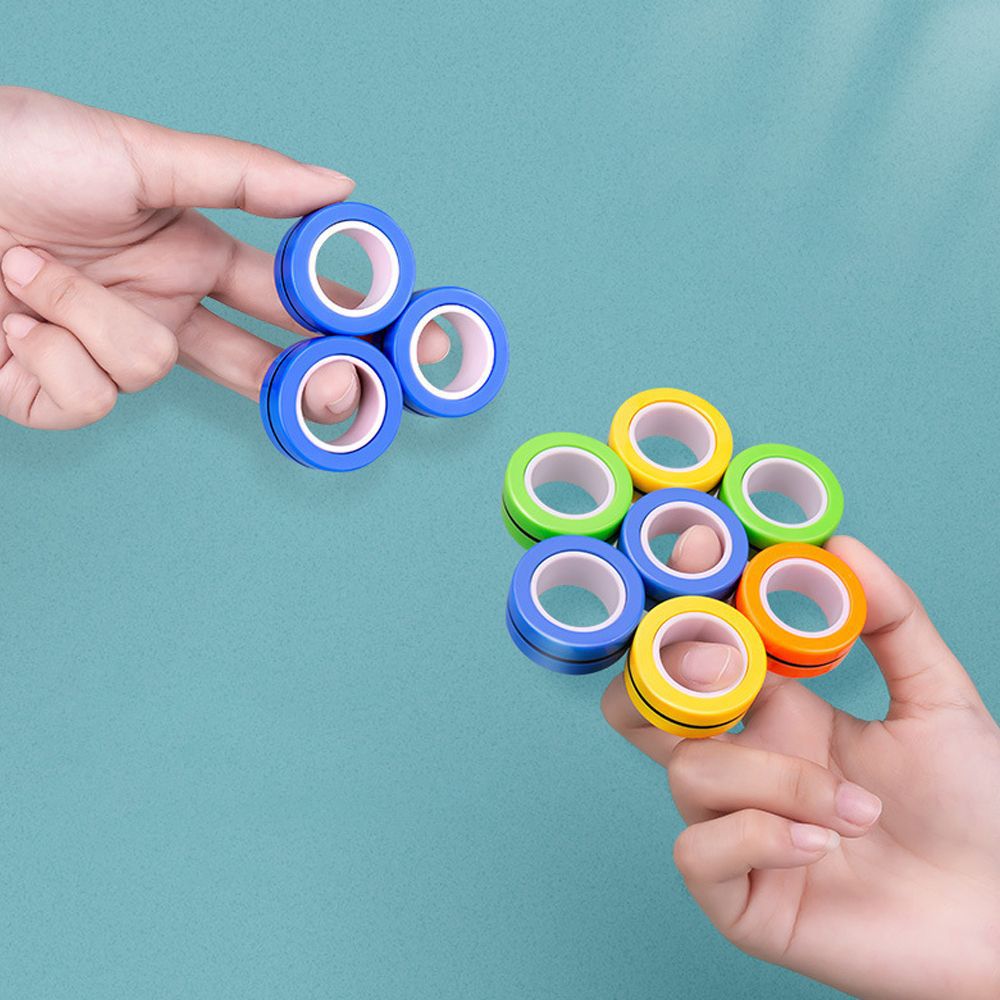 Magnet Fidget Spinner Decompression Ring Toy Decompression Magnetic Bracelet 360 Degree Rotating Finger Ring