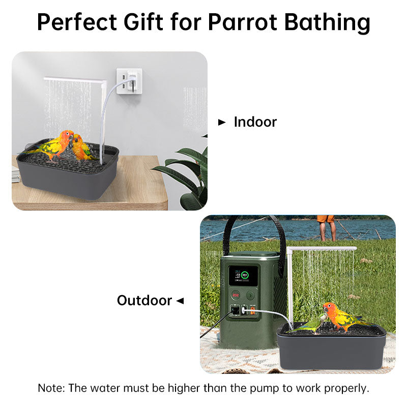 Automatic Parrot Bath - USB Electric Bird Bath with Circulating Water Shower