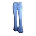 Women's Wide Leg Pants Jeans Bell Bottoms Embroidered Trousers